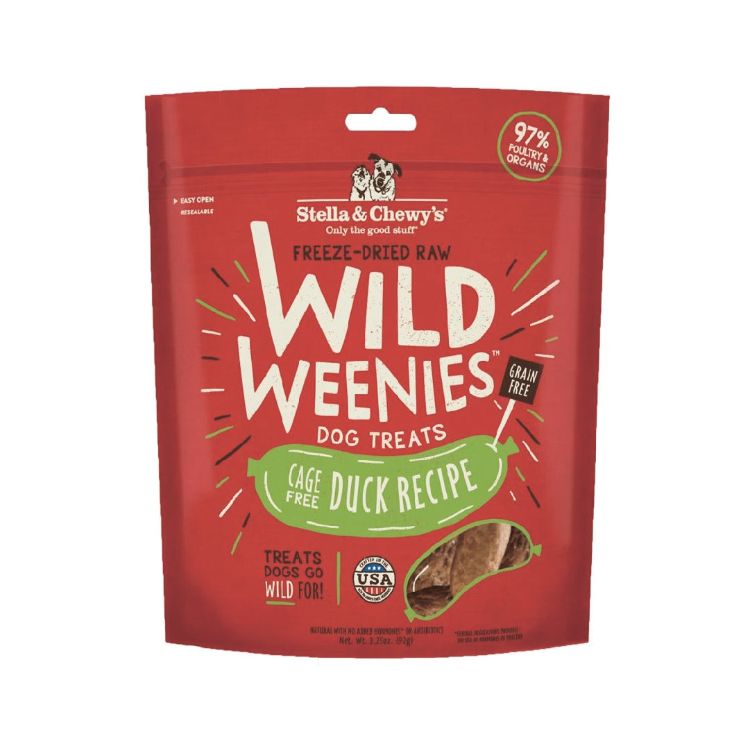 Stella & Chewy’s Wild Weenies Duck Recipe Grain Free Freeze-Dried Raw Dog Treats (3.25oz)