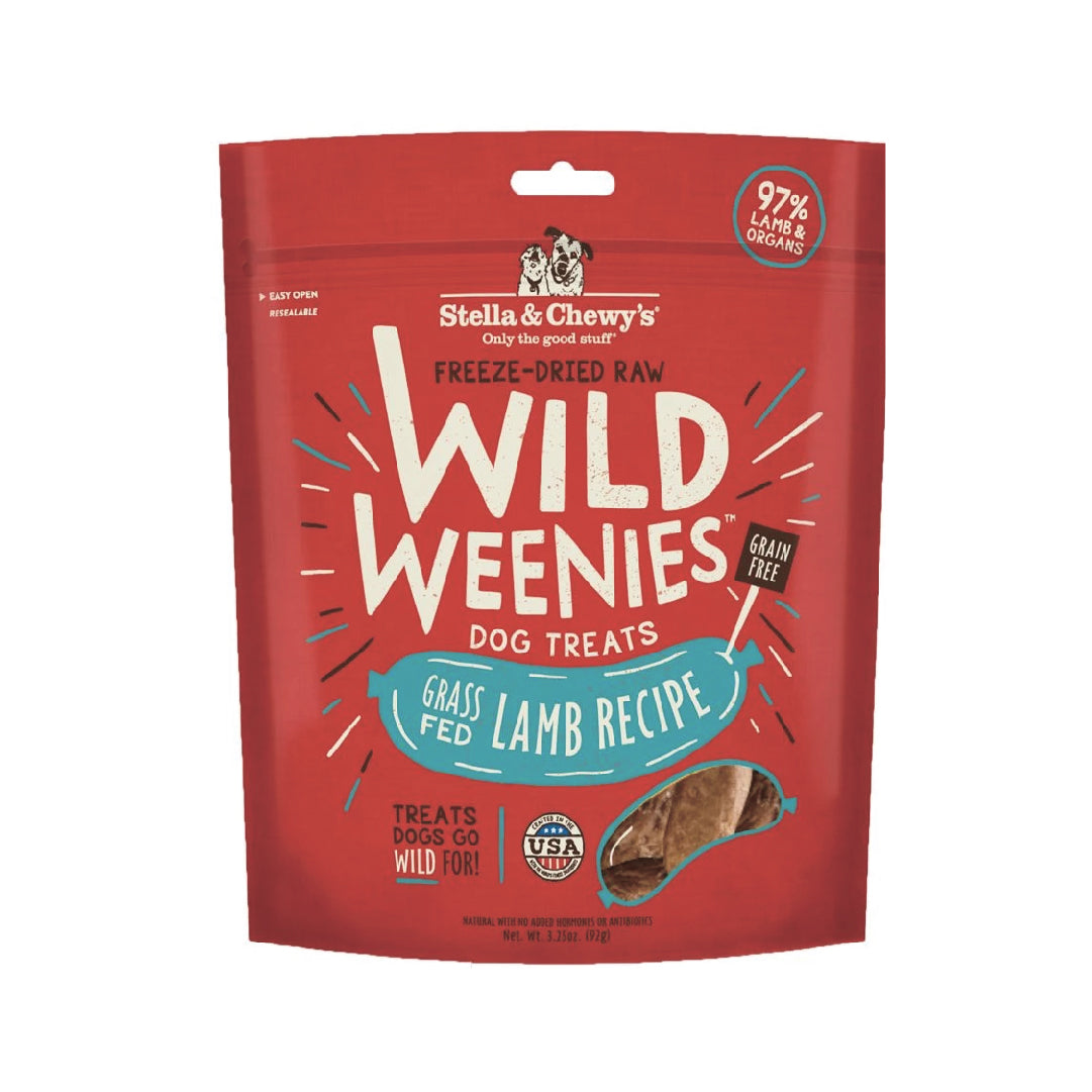 Stella & Chewy’s Wild Weenies Lamb Recipe Grain Free Freeze-Dried Raw Dog Treats (3.25oz)