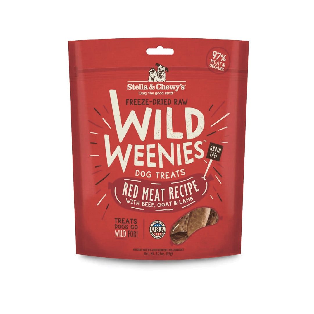 Stella & Chewy’s Wild Weenies Red Meat Recipe Grain Free Freeze-Dried Raw Dog Treats (3.25oz)