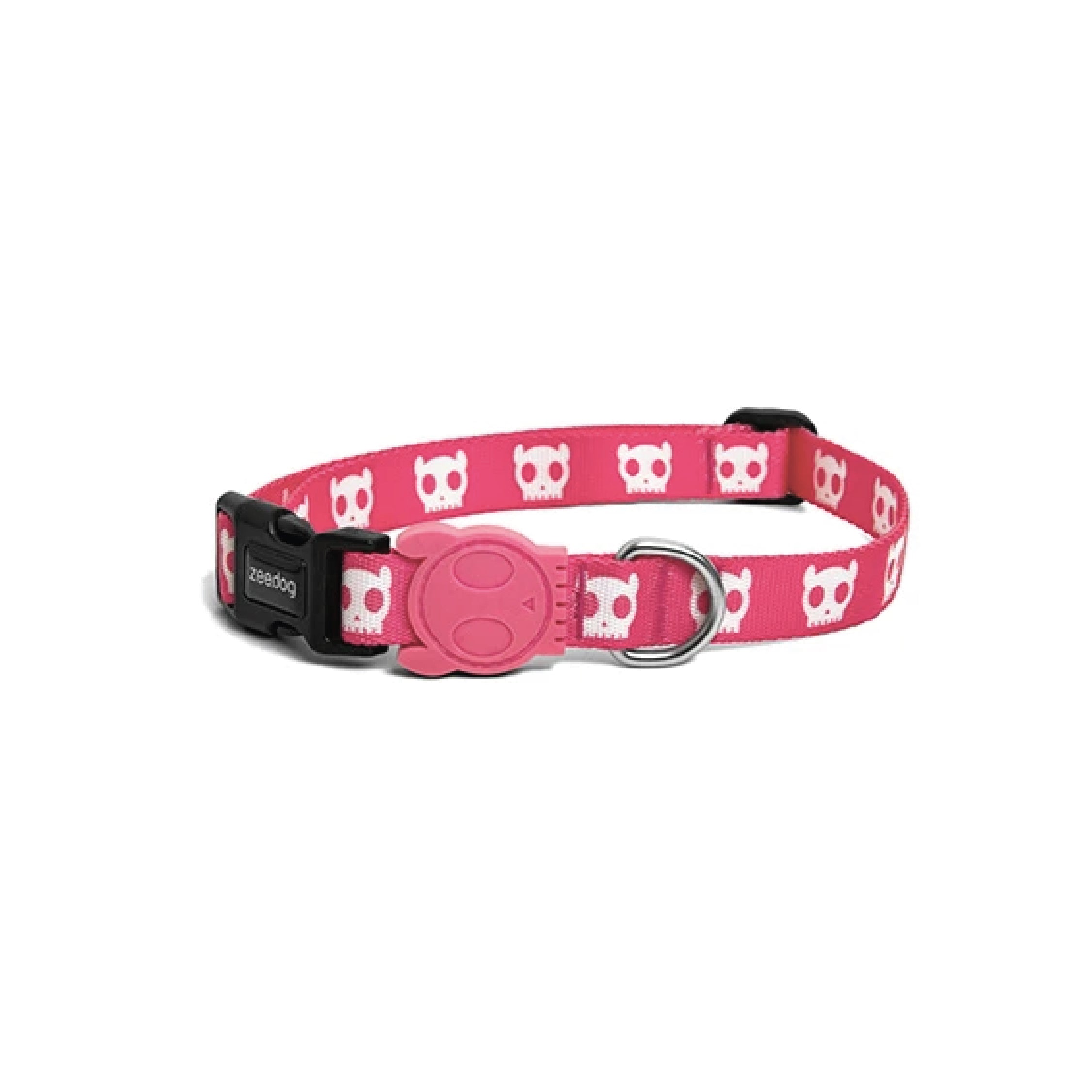 Zee.Dog Pink Skull Dog Collar